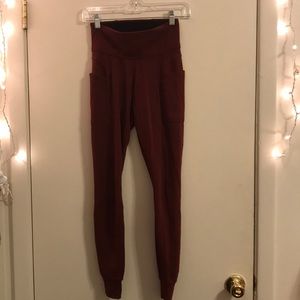 Nike Maroon high-waisted Sweatpant Leggings